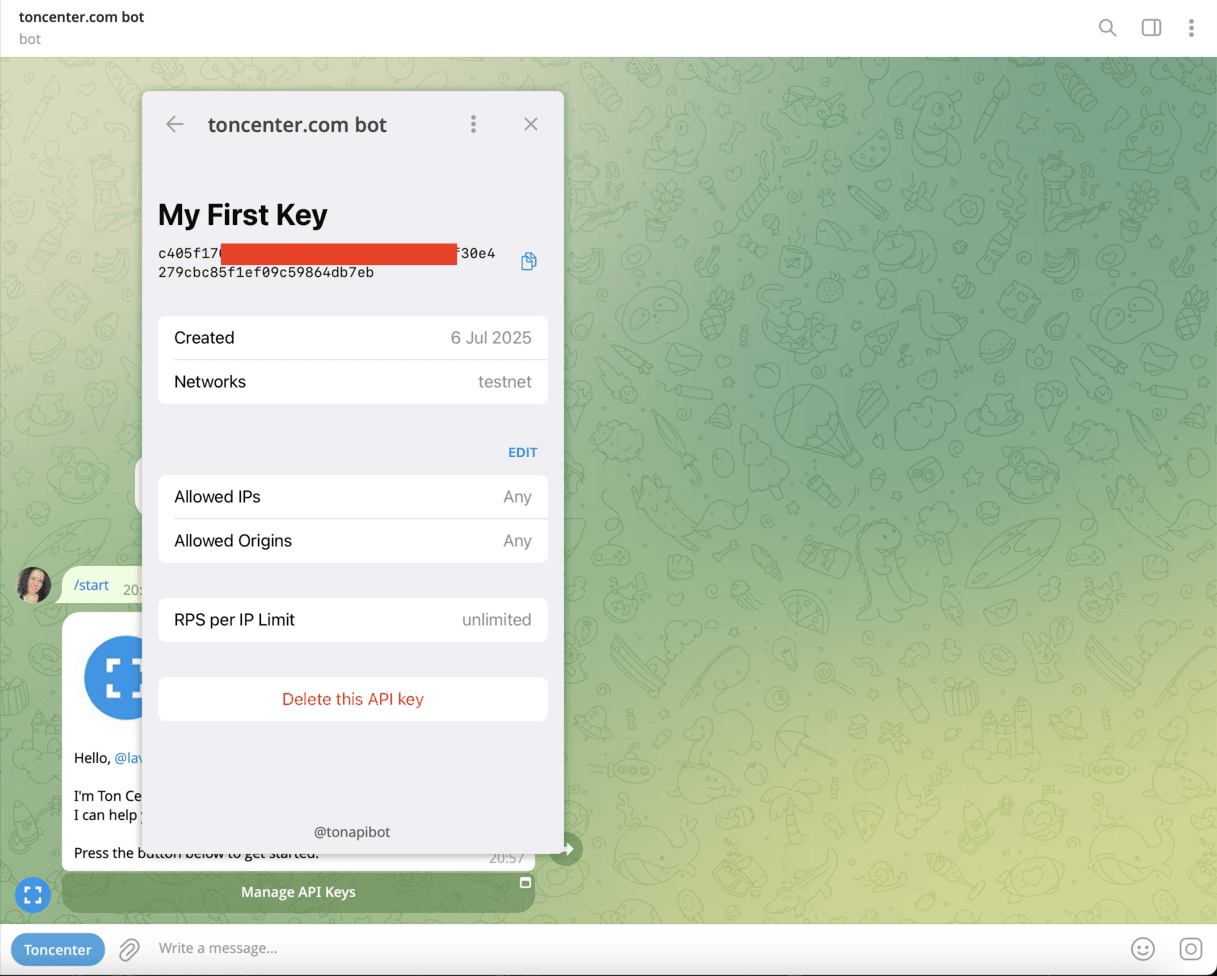 Create API Key